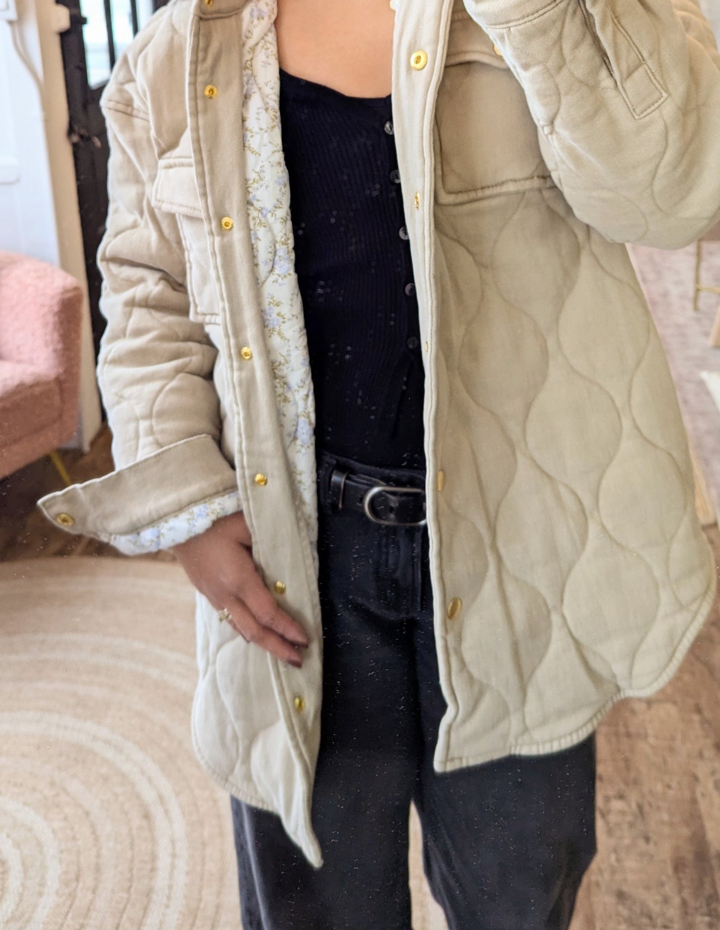 Leni Quilted Coat Oat