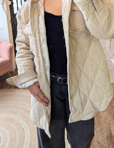 Leni Quilted Coat Oat