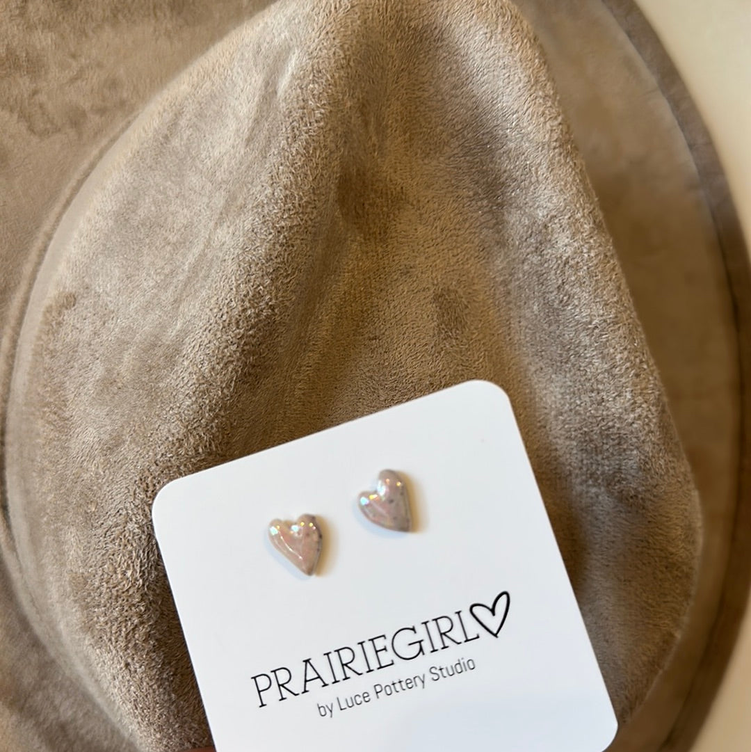 PRAIRIE GIRL X Luce Pottery Studio Heart earrings