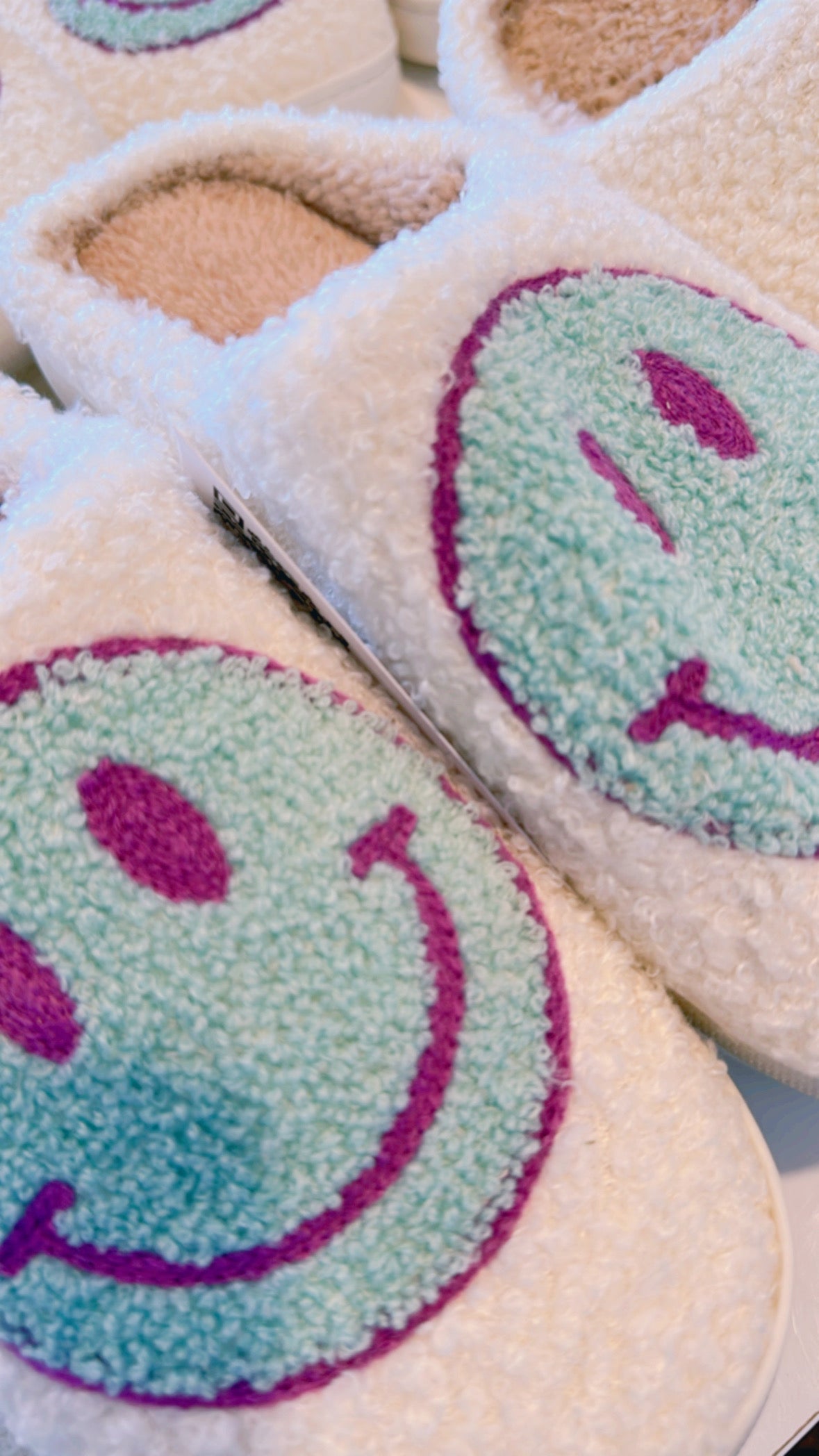 Aqua/Lilac Smile slippers